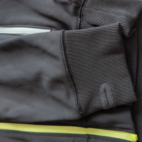 Bench. Longer Black Lime Green Full Zip Hooded Long Leave Sweatshirt Size M - Picture 4 of 7